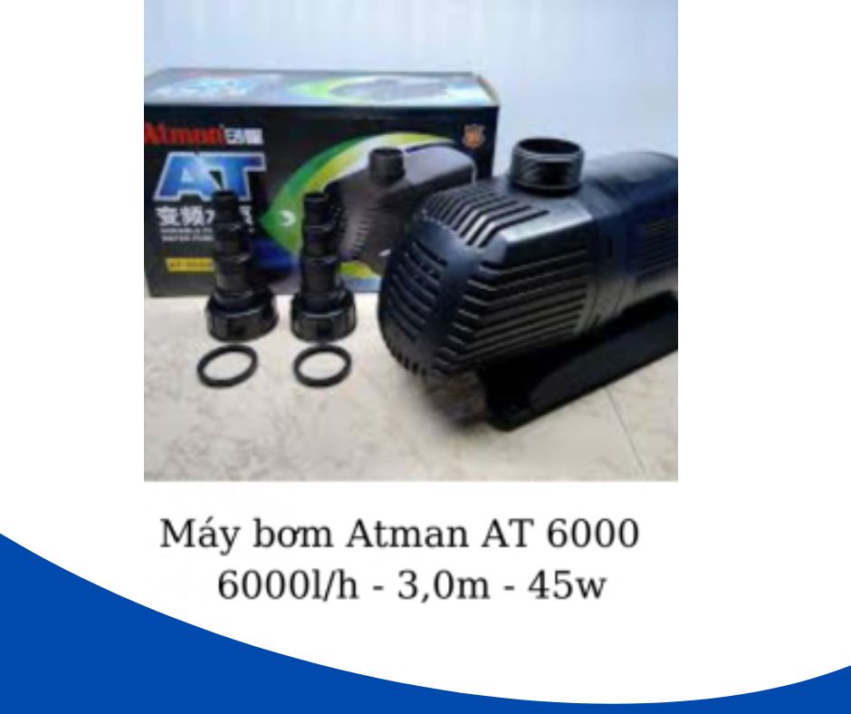Bí Quyết Chọn Máy Bơm Hồ Cá Koi 1 Khối: Tối Ưu Lưu Lượng, Tiết Kiệm Điện 36 Máy bơm Atman AT 6000