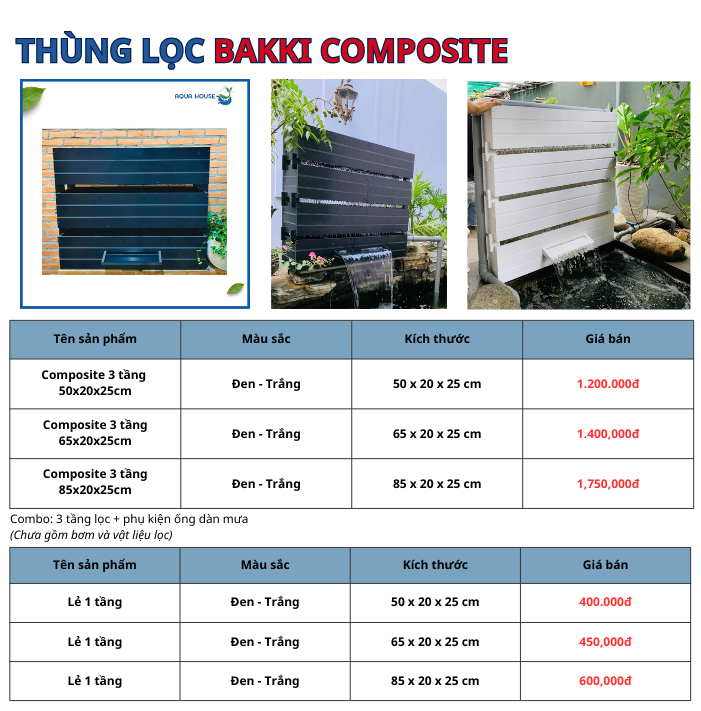 Bảng giá Lọc thùng bakki composite