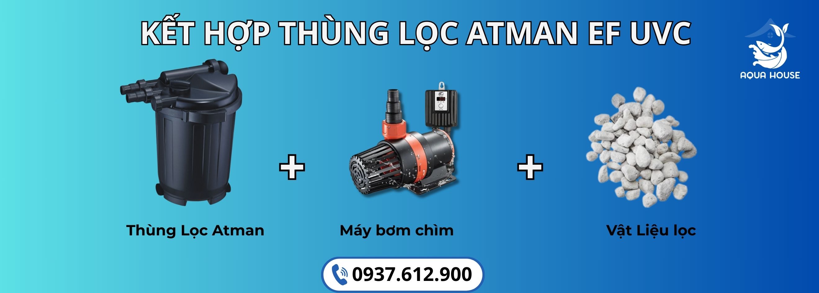 Máy Lọc Nước Hồ Cá Ngoài Trời – Bí Quyết Nước Trong, Cá Khỏe 38 Kết hợp với thùng lọc Atman Ef UVC