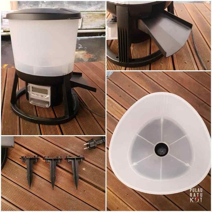 Máy cho cá ăn phù hợp với mọi loại cám từ nhỏ đến lớn