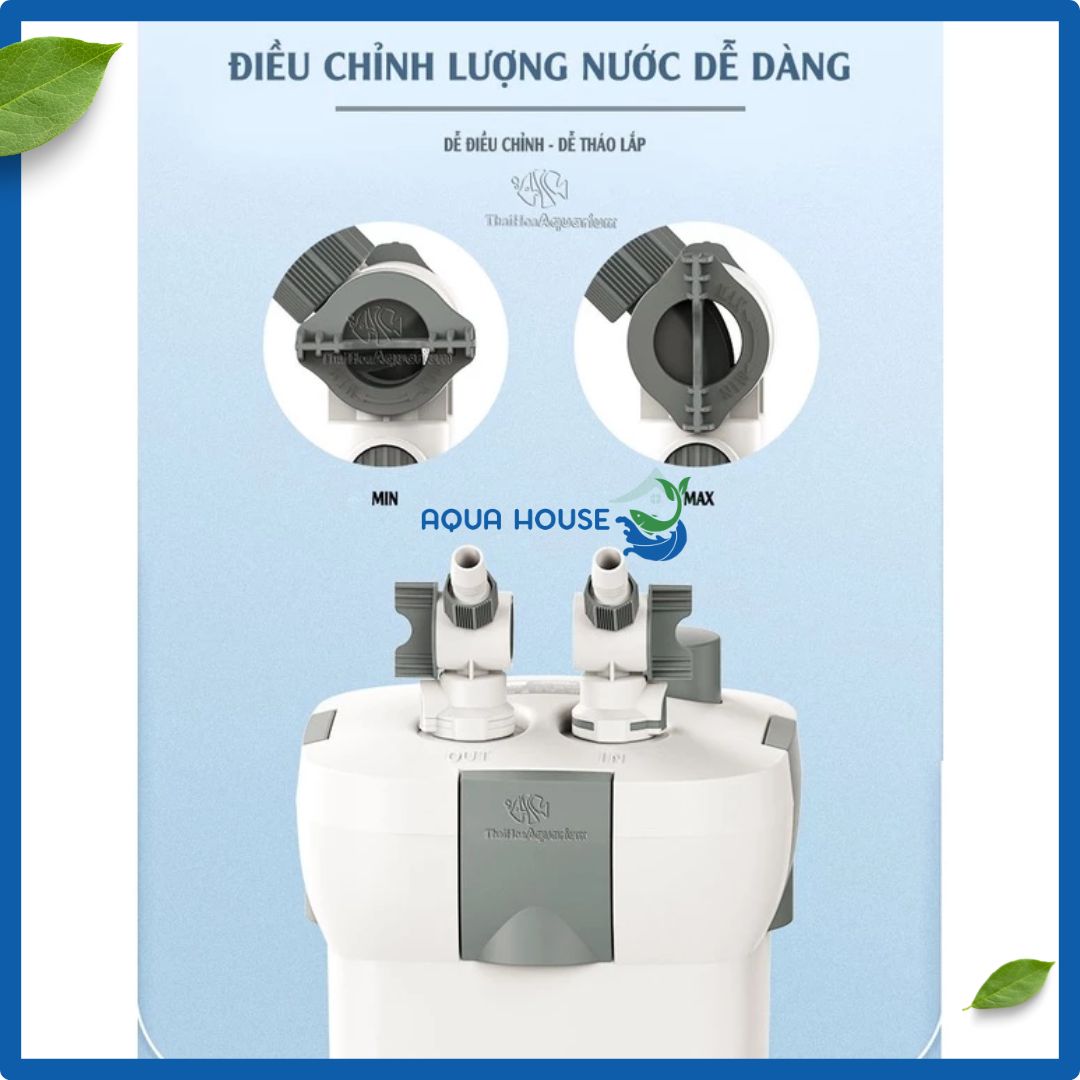 Lọc Thùng Bể Cá Jecod- Lọc Nước Hiệu Quả - Có UV 4 co the dieu chinh luu luong nuoc loc thung jecod