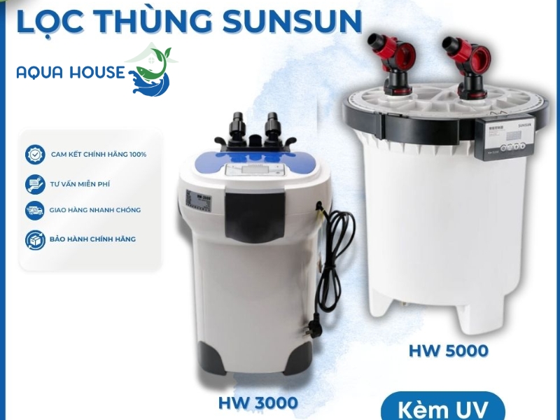 Các dòng máy lọc nước hồ cá Sunsun phổ biến hiện nay