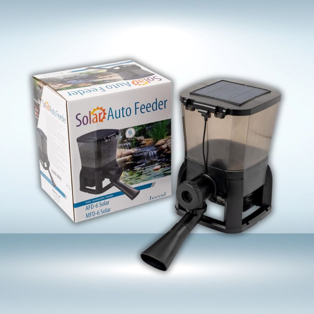 Máy Cho Cá Ăn Tự Động Năng Lượng Mặt Trời JEBAO AFD SOLAR 6L & 10L