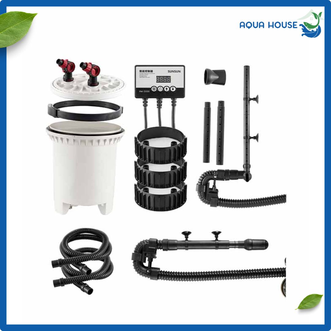 Lọc Thùng Sunsun HW 5000 Có UV Diệt Khuẩn 11 trọn bộ phụ kiện lọc thùng SunSun HW 5000