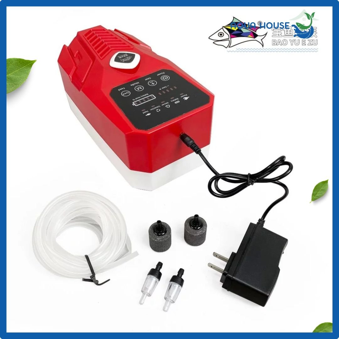 Máy Sủi Oxy Tích Điện Baoyu BY-A3 A5 A6 Tích Hợp Sạc Năng Lượng Mặt Trời 4 Trọn bộ phụ kiện sủi tích điện baoyu