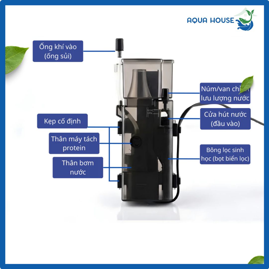 Chi tiết cơ cấu của Máy tách bọt skimer SK-300