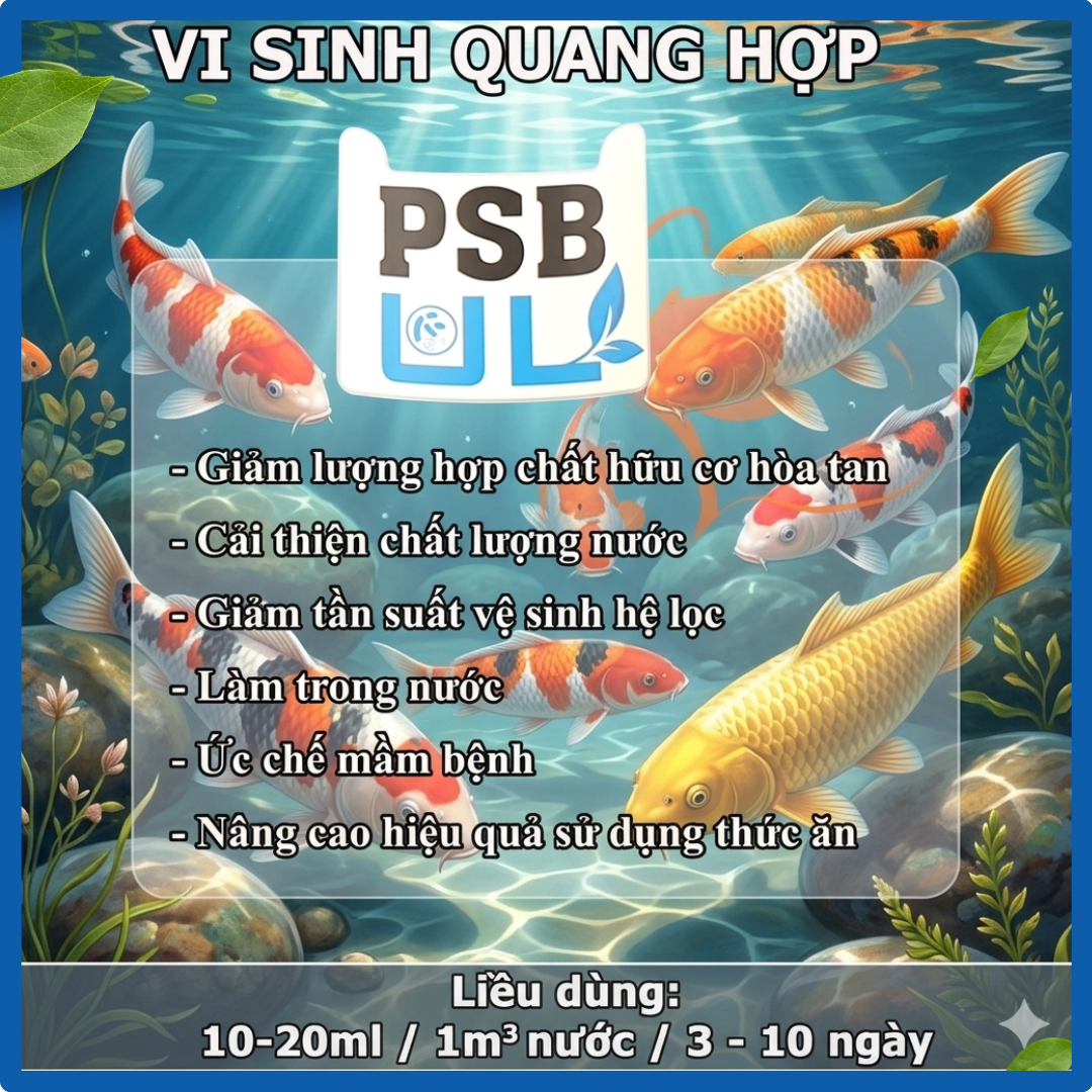 MEN VI SINH PSB-UL – VI SINH QUANG HỢP LÀM TRONG NƯỚC, ỨC CHẾ MẦM BỆNH HỒ KOI 4 Vi sinh quang hợp psb ul cho cá koi