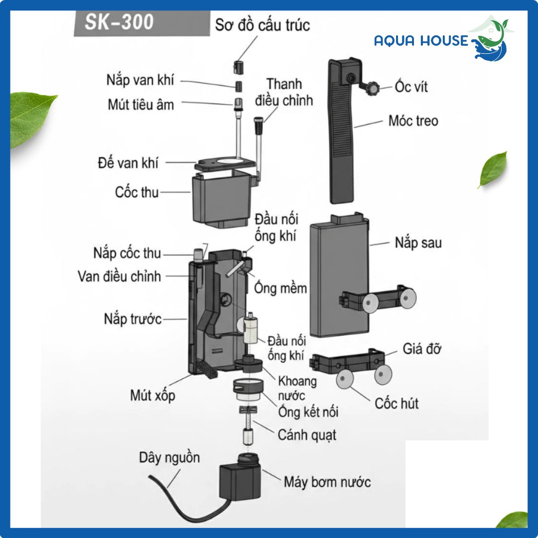 chi tiêt kĩ thuật Máy tách bọt skimer SK-300