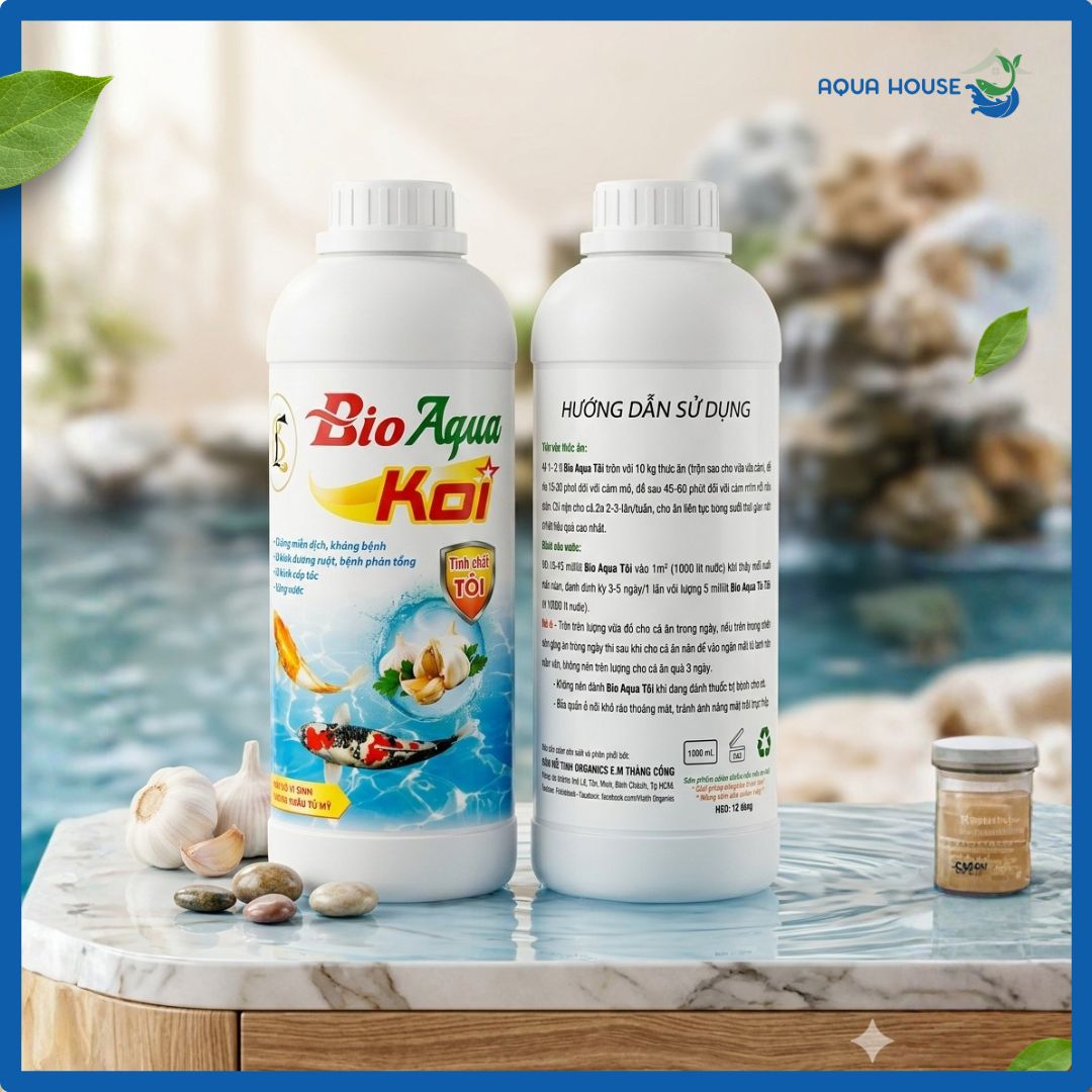 Men Vi Sinh Bio AQUA KOI Tinh Chất Tỏi – Tăng Đề Kháng, Trị Đường Ruột, Làm Trong Nước 6 men vi sinh hồ cá koi bio aqua koi